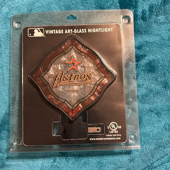 Houston Astros | VINTAGE 2012 Hand-Painted Art Glass Nightlight - NEW OLD STOCK - Picture 1 of 5